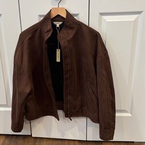 Max Studio Women’s Rich Brown Suede Jacket